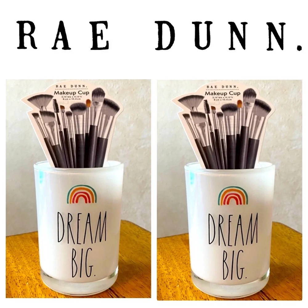 2 Rae Dunn Glass Jar (Makeup Holder/Organizer) - Picture 1 of 3